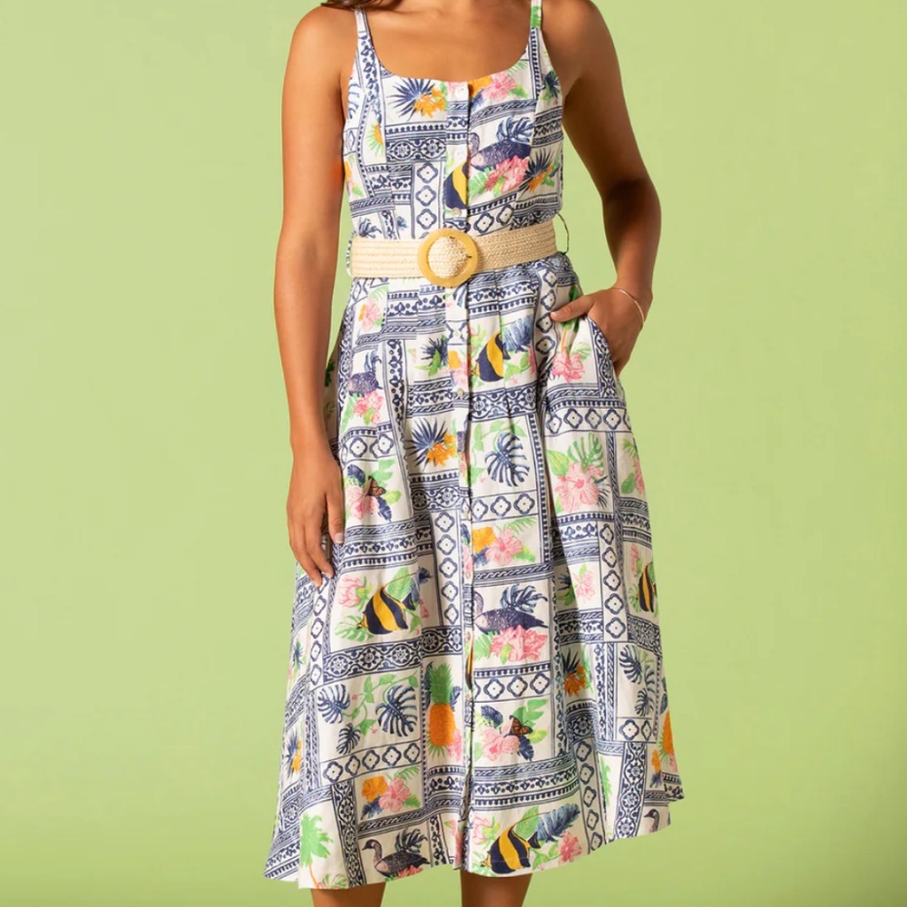 Tory‎ Richard NWT size 4 Island collective Kalone midi dress